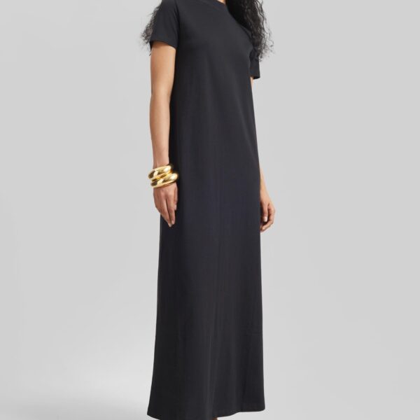 The Frankie Shop Malo T-Shirt Dress - Black - Oversized Minimalist Dresses in Black - Shop at Coveti