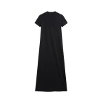 The Frankie Shop Malo T-Shirt Dress - Black - Oversized Minimalist Dresses in Black - Shop at Coveti