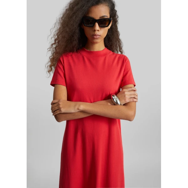The Frankie Shop Malo T-Shirt Dress – Red, view 3