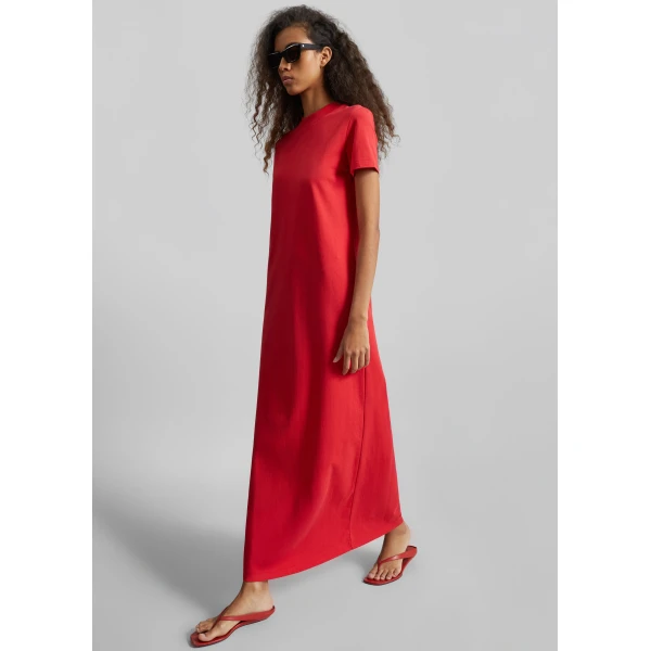 The Frankie Shop Malo T-Shirt Dress – Red, view 4