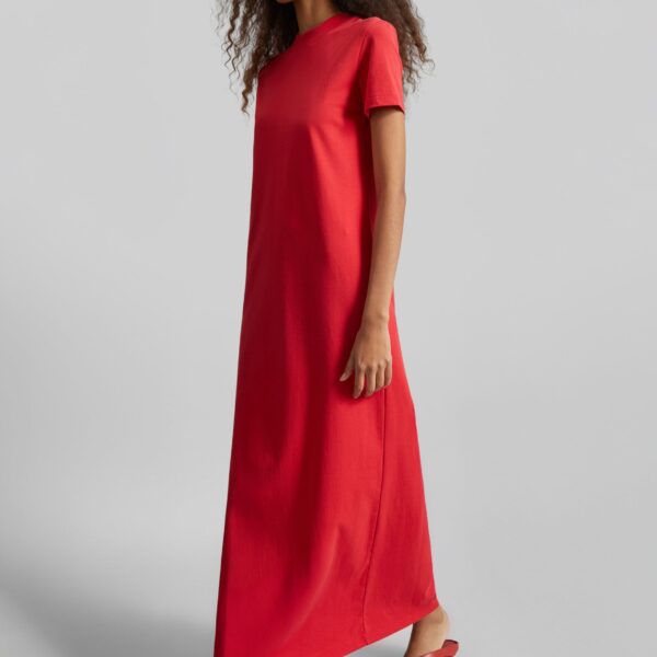 The Frankie Shop Malo T-Shirt Dress - Red - Oversized Minimalist Dresses in Red - Shop at Coveti