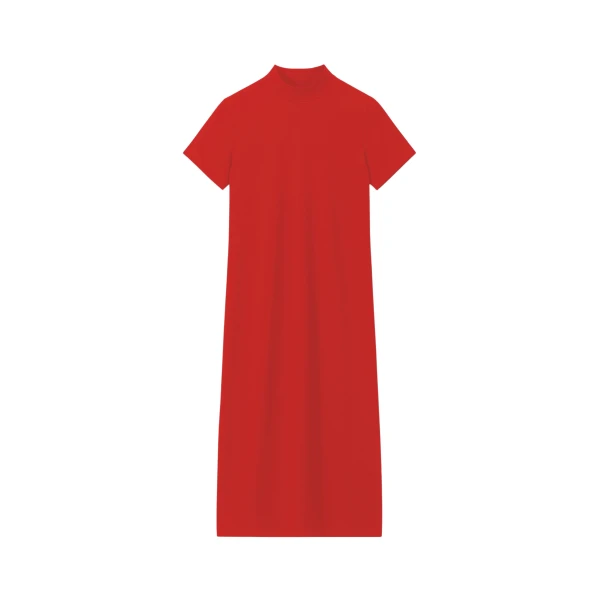 The Frankie Shop Malo T-Shirt Dress - Red - Oversized Minimalist Dresses in Red - Shop at Coveti