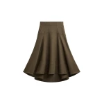 The-Frankie-Shop-Manali-Flared-Midi-Skirt-Olive-Brown-coveti-scaled49437_nobg The Frankie Shop Manali Flared Midi Skirt - Olive Brown - Oversized Minimalist Skirts in Beige - Shop at Coveti