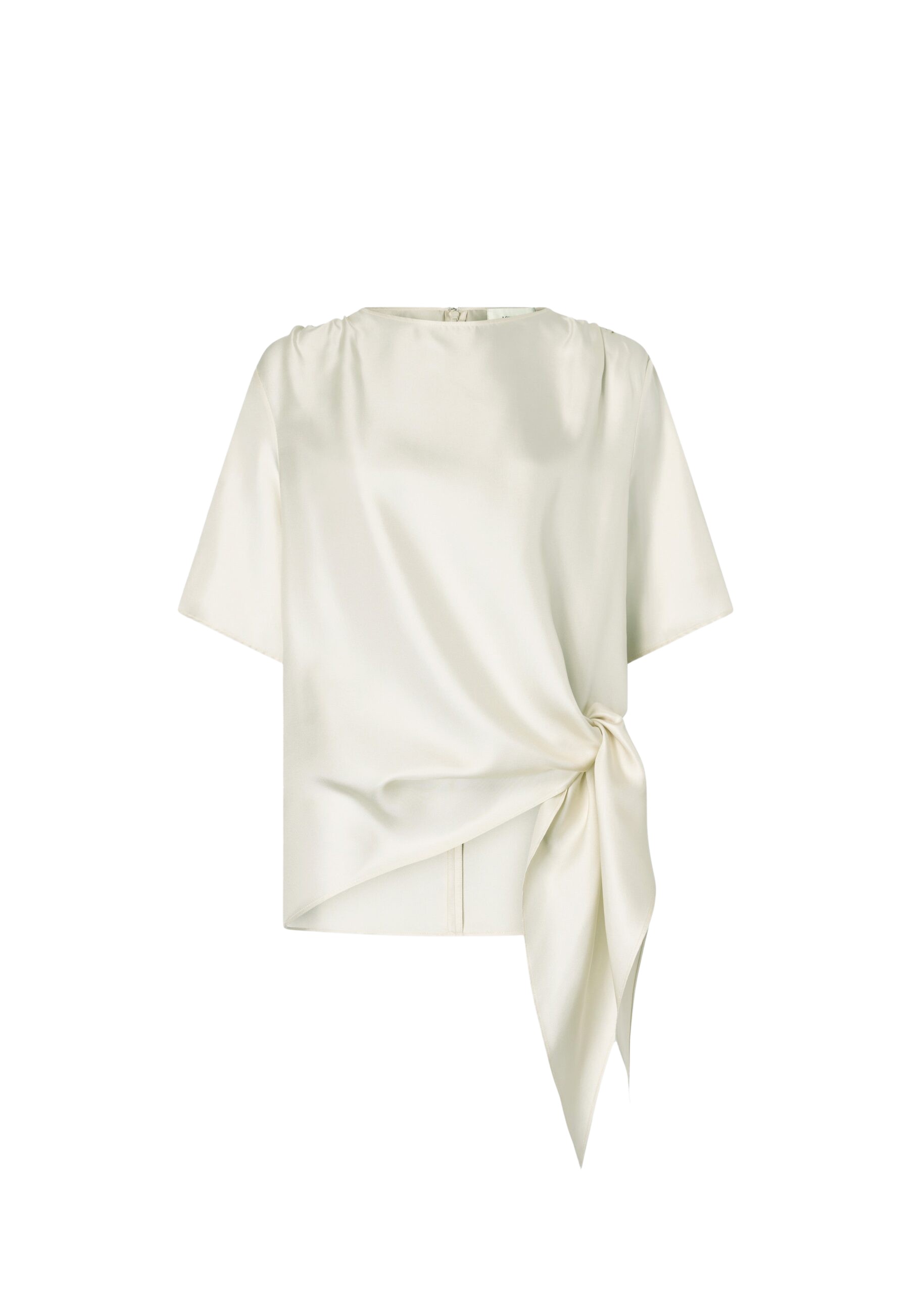 The Frankie Shop Mano Asymmetric Silk Top – Ivory