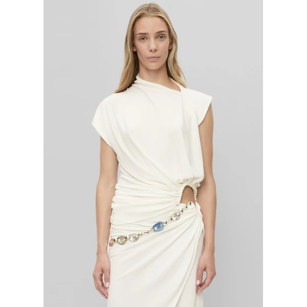 The Frankie Shop Manto Jersey Tee – White Top, view 2
