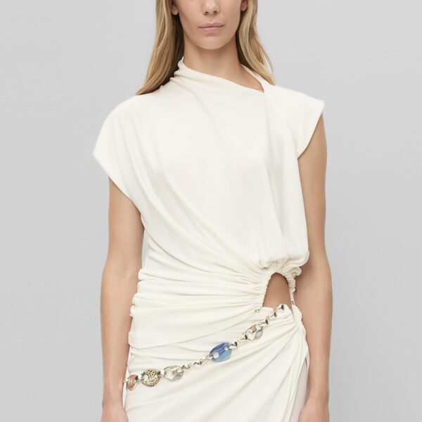 The Frankie Shop Manto Jersey Tee - White - Oversized Minimalist Tops in White - Shop at Coveti