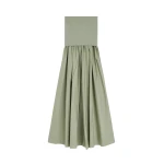 The Frankie Shop Marc Cotton Maxi Dress - Deep Lichen Green - Oversized Minimalist Dresses in Green - Shop at Coveti
