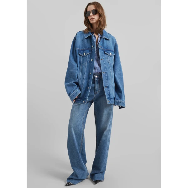 The Frankie Shop Marden Denim Jacket – Medium Wash, view 2