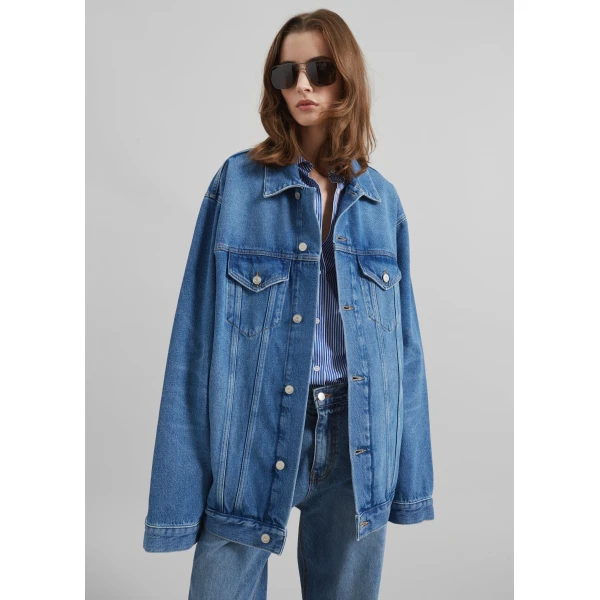 The Frankie Shop Marden Denim Jacket – Medium Wash, view 3