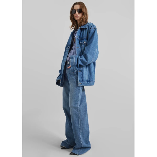 The Frankie Shop Marden Denim Jacket – Medium Wash, view 4