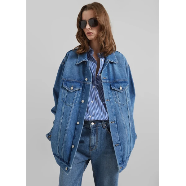 The Frankie Shop Marden Denim Jacket – Medium Wash, view 5