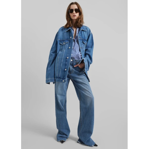The Frankie Shop Marden Denim Jacket – Medium Wash, view 6