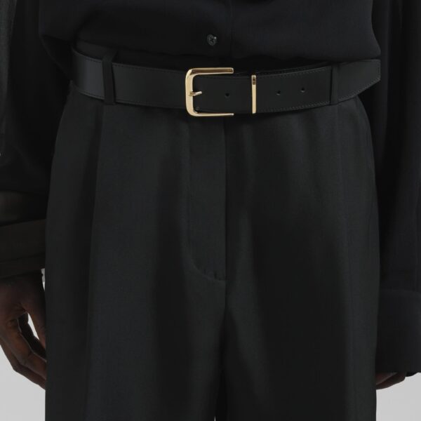 The Frankie Shop Marfa Pleated Silk Bermuda Shorts - Black - Oversized Minimalist Shorts in Black - Shop at Coveti