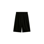 The Frankie Shop Marfa Pleated Silk Bermuda Shorts - Black - Oversized Minimalist Shorts in Black - Shop at Coveti