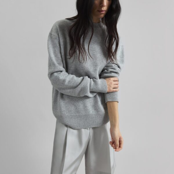 The Frankie Shop Marfa Pleated Silk Bermuda Shorts - Grey - Oversized Minimalist Shorts in Grey - Shop at Coveti