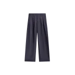 The Frankie Shop Marfa Pleated Silk Trousers - Storm Grey - Oversized Minimalist Pants in Grey - Shop at Coveti