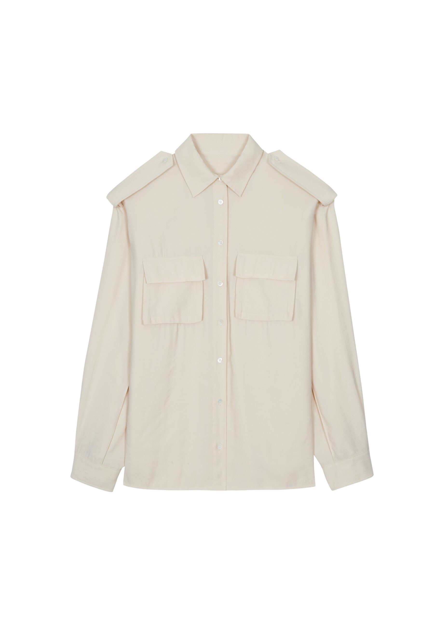 The Frankie Shop Marlon Button Up Shirt – Beige