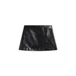The Frankie Shop Mary Crackled Faux Leather Mini Skirt - Black - Oversized Minimalist Skirts in Black - Shop at Coveti