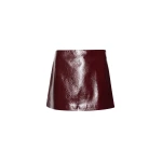 The Frankie Shop Mary Crackled Faux Leather Mini Skirt - Burgundy - Oversized Minimalist Skirts in Red - Shop at Coveti