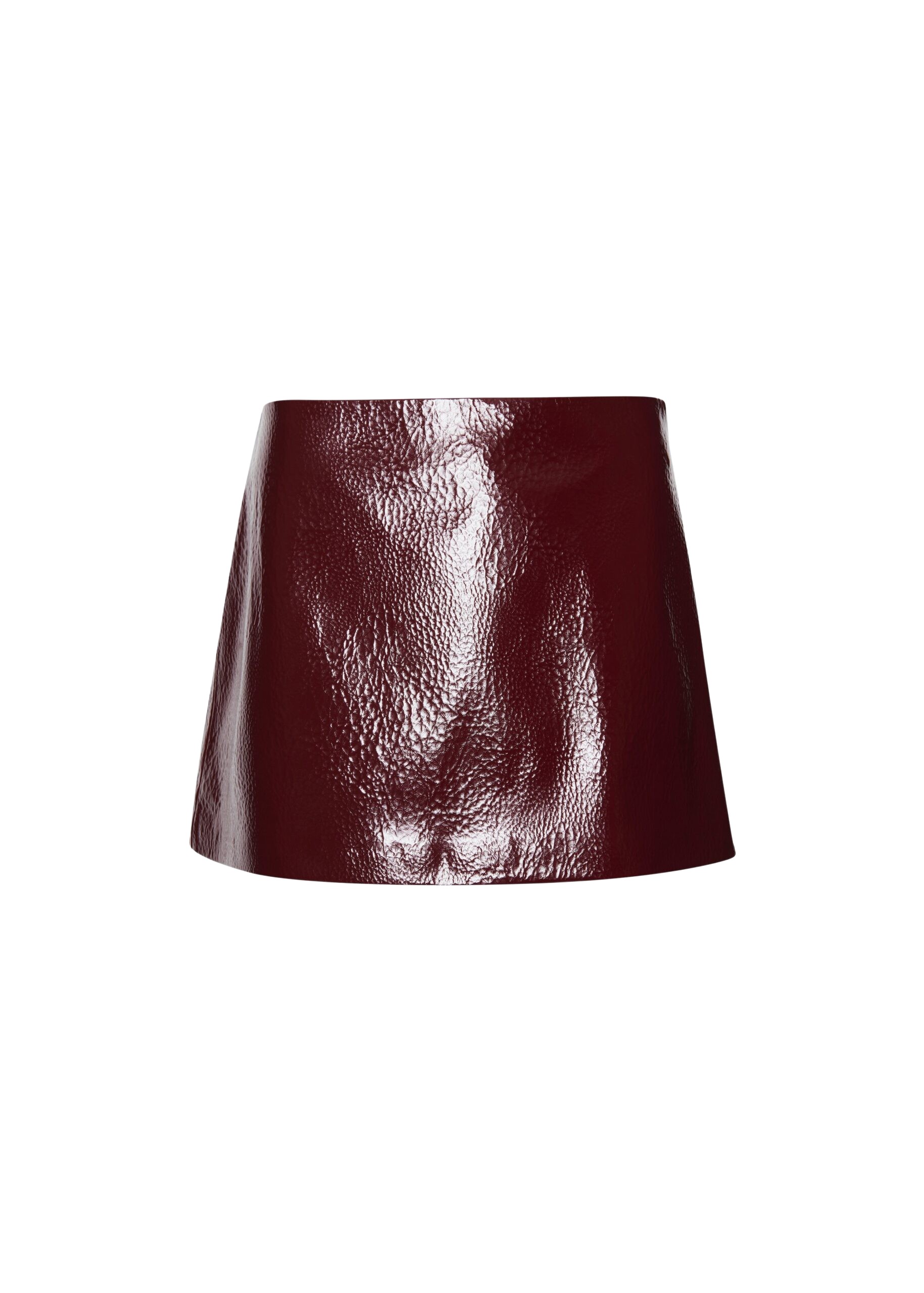 The Frankie Shop Mary Crackled Faux Leather Mini Skirt – Burgundy