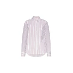 The Frankie Shop Maud Oversized Cotton Poplin Shirt - Dark Red/Light Blue - Oversized Minimalist Tops in Multicolour - Shop at Coveti