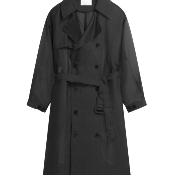 The Frankie Shop Mavis Oversized Sheer Trench - Black - Oversized Minimalist Coats in Black - Shop at Coveti