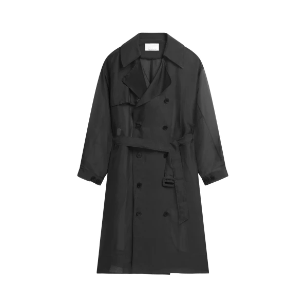 The Frankie Shop Mavis Oversized Sheer Trench – Black Coat