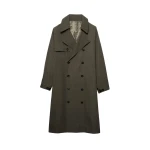 The Frankie Shop Mavis Oversized Trench - Khaki - Oversized Minimalist Coats in Green - Shop at Coveti