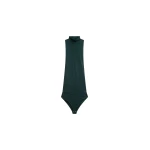The Frankie Shop Maxen Mock Neck Bodysuit - Deep Green - Oversized Minimalist Bikini in Green - Shop at Coveti