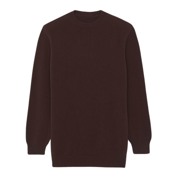 The Frankie Shop Maxime Knit Sweater Dress - Brown - Oversized Minimalist Knitwear in Beige - Shop at Coveti