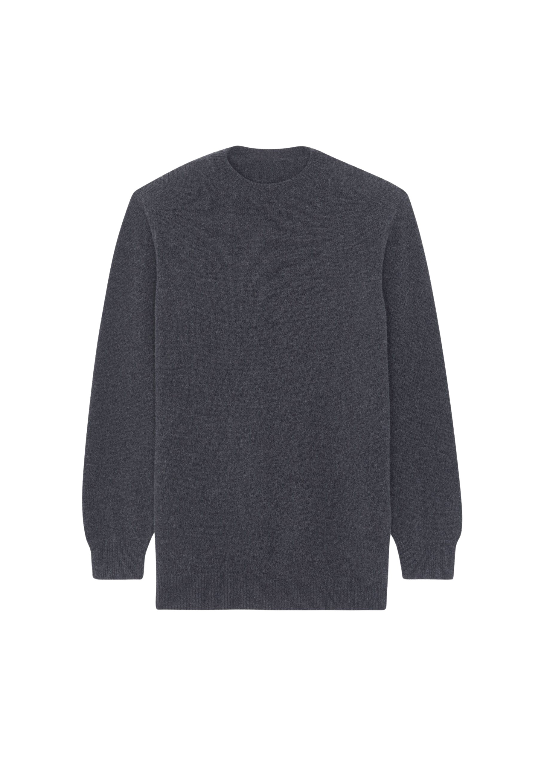 The Frankie Shop Maxime Knit Sweater Dress - Dark Grey Melange - Oversized Minimalist Knitwear in Grey - Shop at Coveti