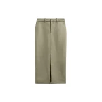 The Frankie Shop Maybelle Faux Leather Front Slit Pencil Skirt - Sage - Oversized Minimalist Skirts in Green - Shop at Coveti