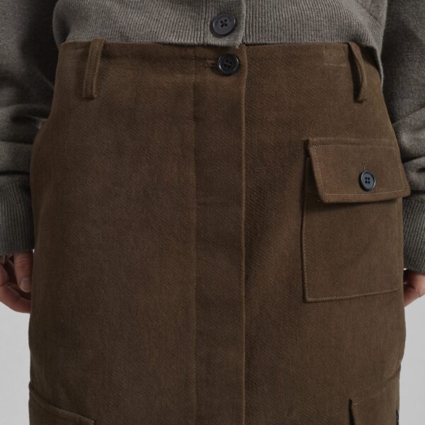The Frankie Shop Mayenne Cargo Skirt - Brown - Oversized Minimalist Skirts in Beige - Shop at Coveti