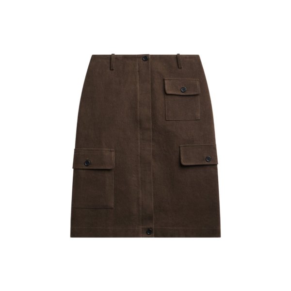 The Frankie Shop Mayenne Cargo Skirt - Brown - Oversized Minimalist Skirts in Beige - Shop at Coveti