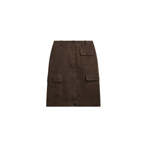 The Frankie Shop Mayenne Cargo Skirt - Brown - Oversized Minimalist Skirts in Beige - Shop at Coveti