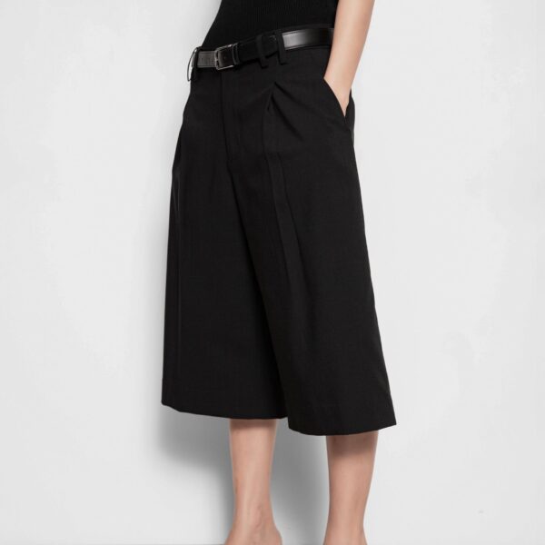 The Frankie Shop Meldert Bermuda Shorts - Black - Oversized Minimalist Shorts in Black - Shop at Coveti