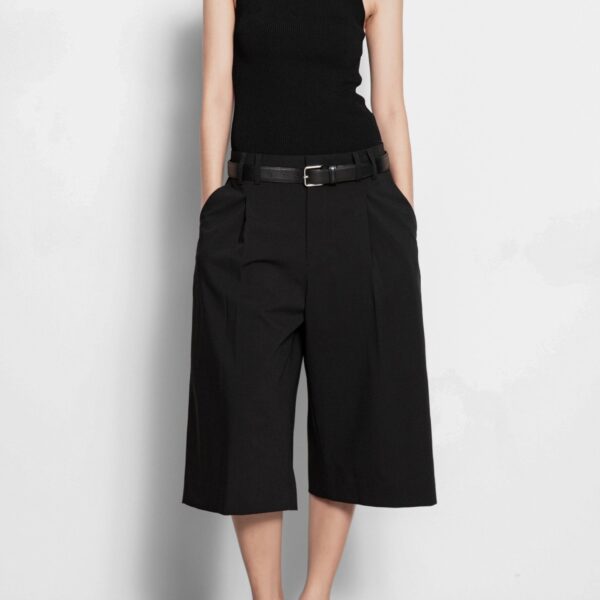 The Frankie Shop Meldert Bermuda Shorts - Black - Oversized Minimalist Shorts in Black - Shop at Coveti