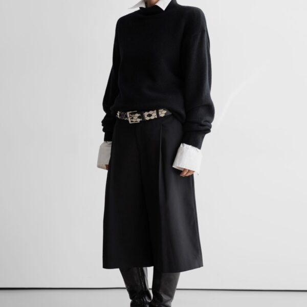 The Frankie Shop Meldert Bermuda Shorts - Black - Oversized Minimalist Shorts in Black - Shop at Coveti