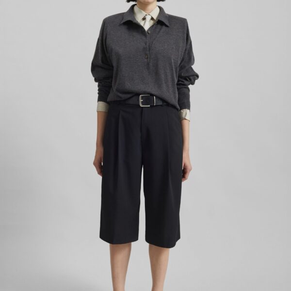 The Frankie Shop Meldert Bermuda Shorts - Black - Oversized Minimalist Shorts in Black - Shop at Coveti