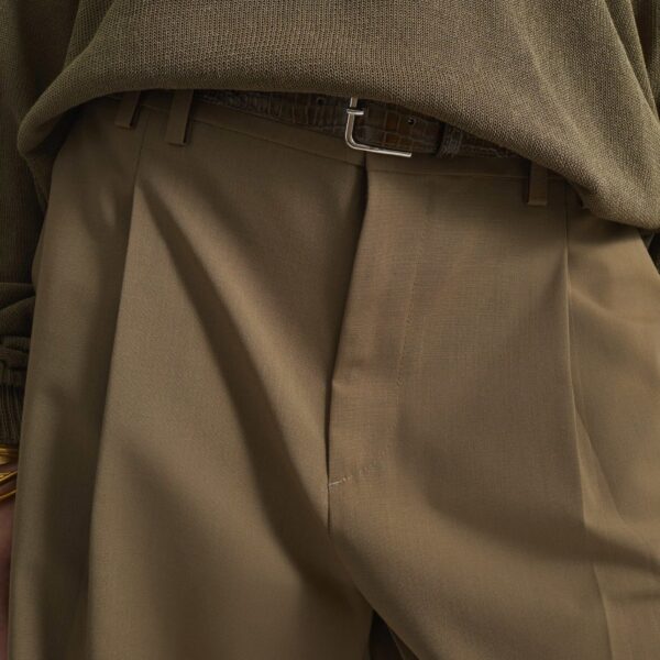 The Frankie Shop Meldert Bermuda Shorts - Khaki Brown - Oversized Minimalist Shorts in Beige - Shop at Coveti