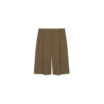 The Frankie Shop Meldert Bermuda Shorts - Khaki Brown - Oversized Minimalist Shorts in Beige - Shop at Coveti