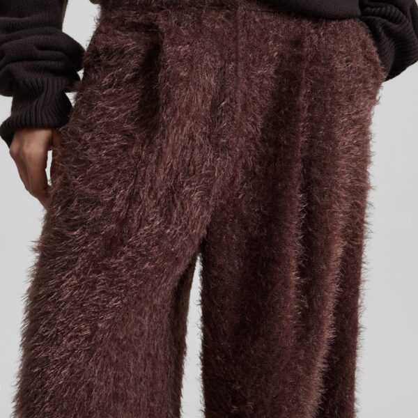 The Frankie Shop Melker Furry Pants - Mauve Brown - Oversized Minimalist Pants in Beige - Shop at Coveti