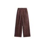 The Frankie Shop Melker Furry Pants - Mauve Brown - Oversized Minimalist Pants in Beige - Shop at Coveti
