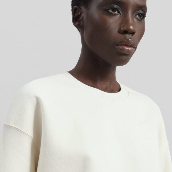 The Frankie Shop Melor Oversized T-Shirt - Cream - Oversized Minimalist Tops in Ivory - Shop at Coveti
