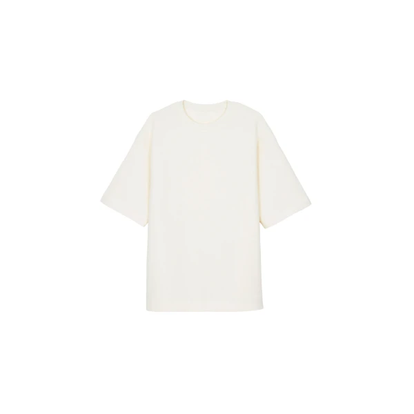 The Frankie Shop Melor Oversized T-Shirt - Cream - Oversized Minimalist Tops in Ivory - Shop at Coveti