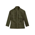 The Frankie Shop Melton Detachable Sleeve Cargo Jacket - Khaki - Oversized Minimalist Jackets in Green - Shop at Coveti