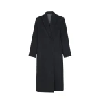 The Frankie Shop Melva Long Coat - Charcoal - Oversized Minimalist Coats in Grey - Shop at Coveti