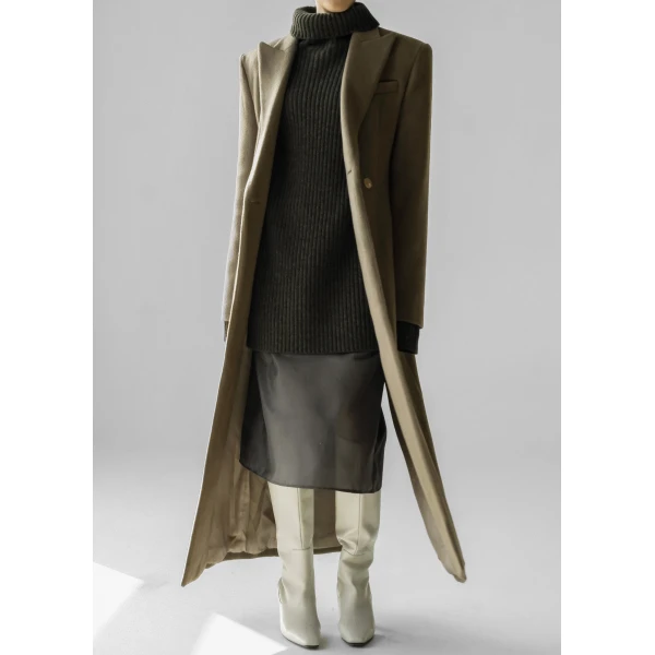 The Frankie Shop Melva Long Coat – Taupe, view 3