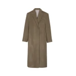 The Frankie Shop Melva Long Coat - Taupe - Oversized Minimalist Coats in Beige - Shop at Coveti
