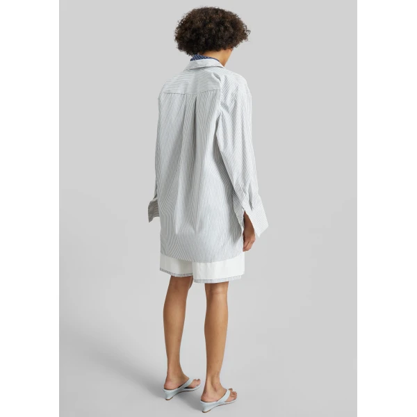 The Frankie Shop Menton Oversized Shirt – White/Blue Stripe, view 6